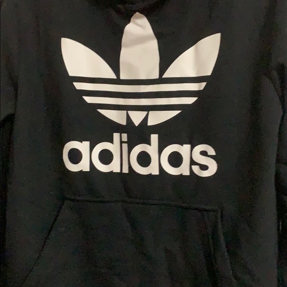 Boys black adidas trefoil hoodie - Picture 3 of 3